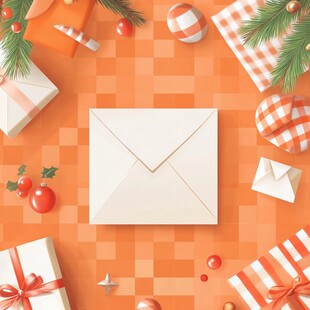 圣诞主题信封与礼物装饰