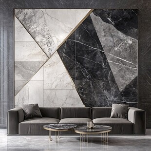 现代简约大理石背景墙客厅
