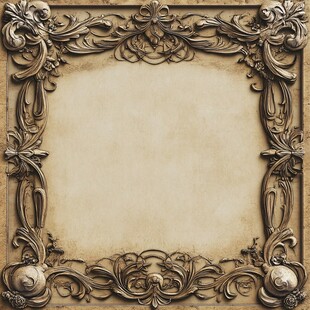 复古雕花相框背景图