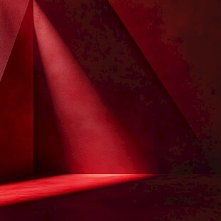 红色光影几何空间背景