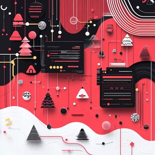 未来感几何抽象界面设计图