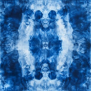 蓝调抽象对称艺术纹理图