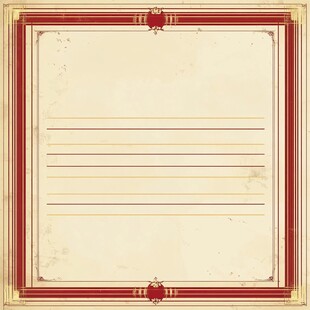 复古边框空白荣誉证书模板