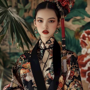 古典华服女子的优雅风姿