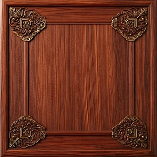 古典雕花实木门板特写