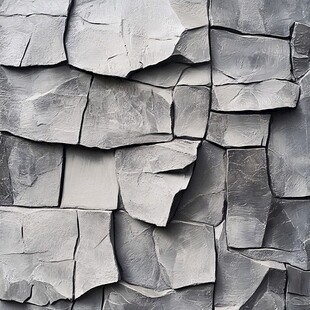灰色石砌墙面纹理特写