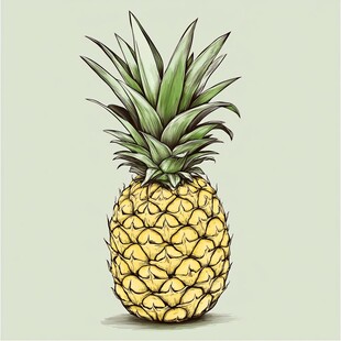 手绘插画菠萝