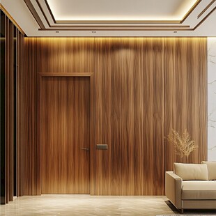 木质墙面搭配简约室内门