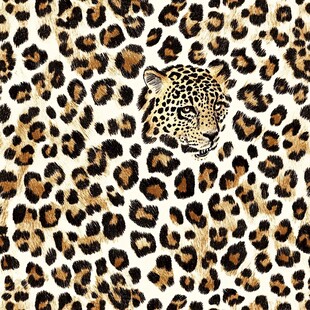 豹纹图案中的豹头特写