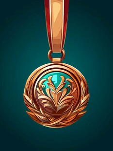 金色精美奖章设计图