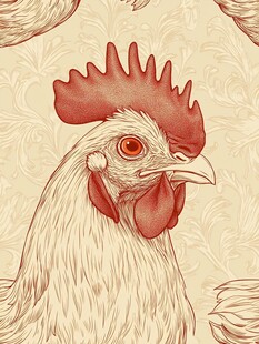 公鸡特写图案