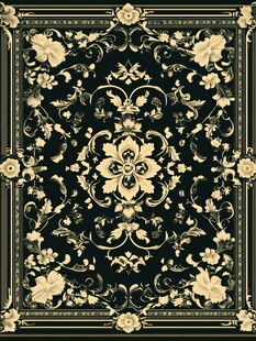 欧式复古花卉图案地毯