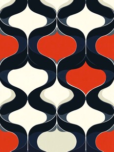 几何波浪图案复古风背景