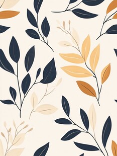简约叶形图案装饰背景