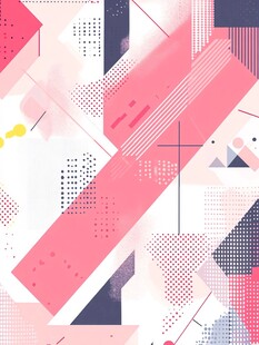 几何抽象风多彩图案背景