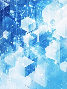 科技感蓝色立体方块背景