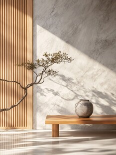 禅意室内一角的静谧景致