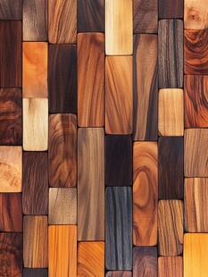 多彩木质拼接墙面纹理