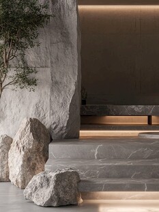 石景装点的雅致室内空间