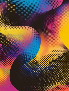 炫彩波点抽象艺术图案