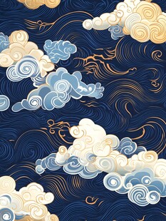中式云纹图案背景图