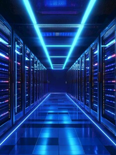 科技感数据中心内部景象