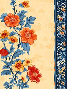 中式花卉纹饰图案设计