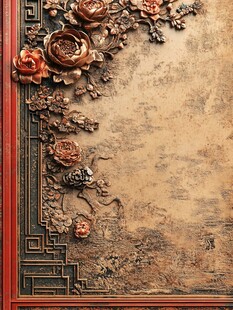 中式雕花复古装饰背景图