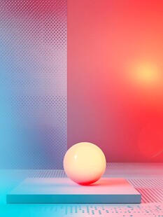 炫彩空间中的发光球体