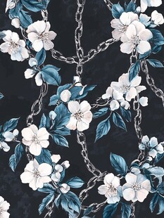 花朵链条交织复古风图案