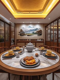 中式雅致餐厅的温馨场景