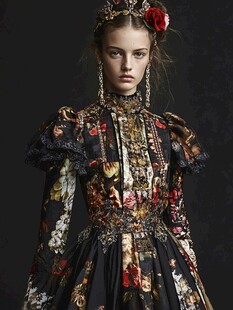 复古繁花装饰华丽宫廷风裙