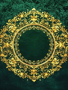 金色华丽复古花纹圆形边框