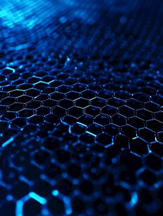 蓝色蜂窝状科技质感背景