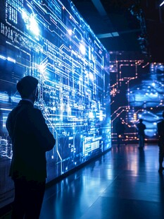 科技展厅中的探索者