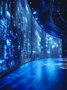 蓝色科技感舞台背景效果
