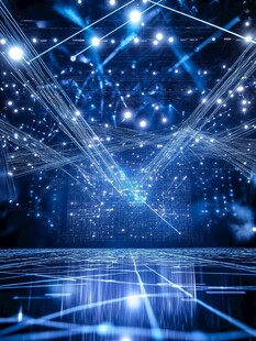 梦幻科技空间线条光影画面
