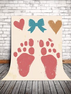 可爱婴儿脚印装饰背景图