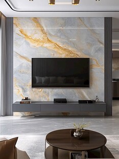 现代客厅大理石电视背景墙