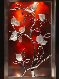 银枝红叶艺术装饰画