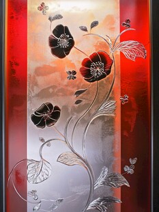 花卉玻璃艺术装饰画
