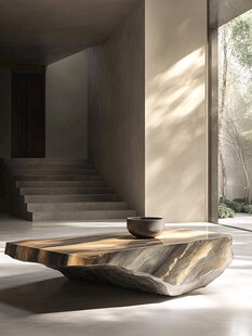 简约室内的独特木质茶几