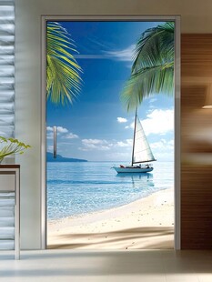 海景沙滩玄关装饰画