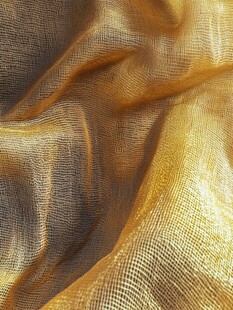 金色丝质面料纹理特写
