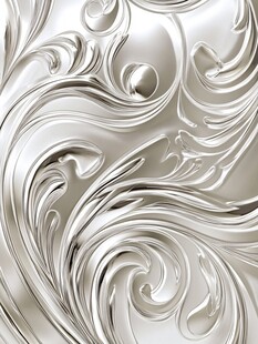 银色金属质感流体花纹图案