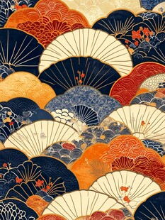 日式折扇图案传统美学