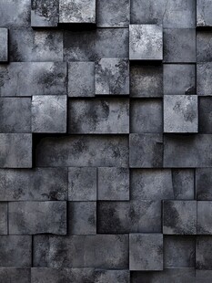 立体灰色方块墙面纹理