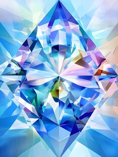 璀璨蓝钻 绚丽几何光影