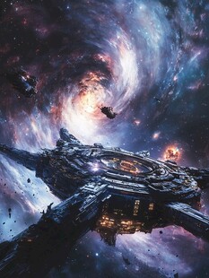 星际飞船穿梭于浩瀚宇宙