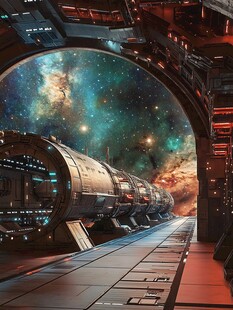 星际空间站内的璀璨宇宙景